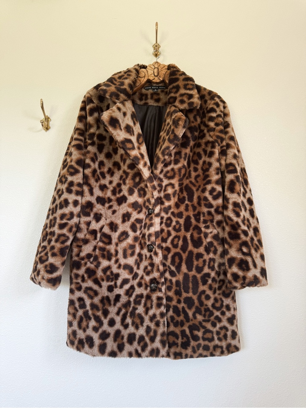 HYFVE Leopard Print Teddy Coat - Brown - Picture 4 of 7